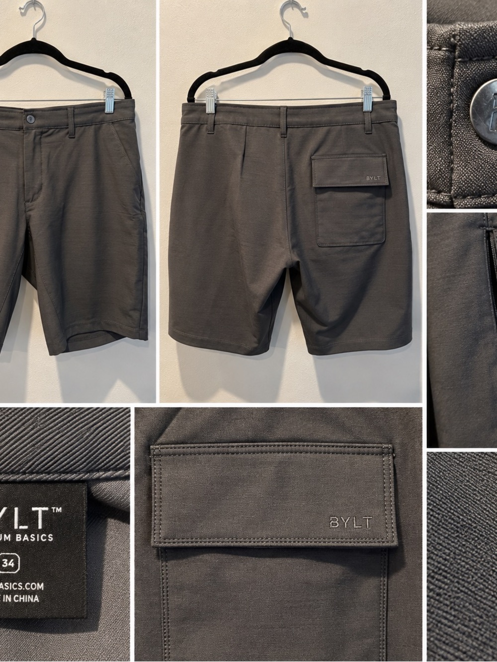 BYLT Basics Men’s Charcoal Cargo Shorts